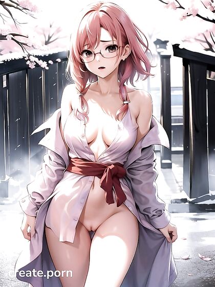 Braids Flowing Free in Off-Shoulder Seduction - A Mesmerizing Hentai Experience