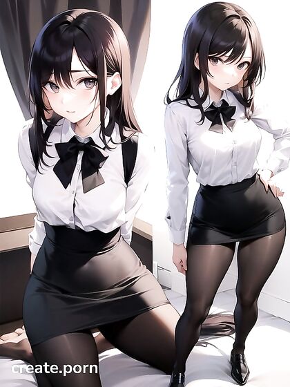 Skinny Teacher with Small Breasts in Seductive Hentai AI Image