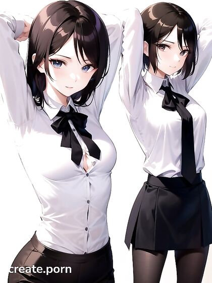 Small-Busted Teacher Gets Hands-On in Arm-Raising Hentai AI Image