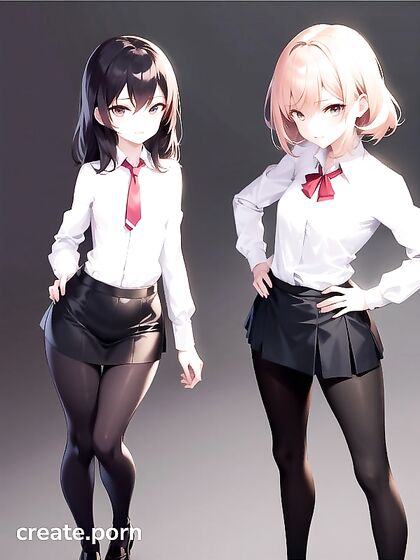 Teacher with Small Breasts Poses Hands on Hips for Naughty Hentai AI Image
