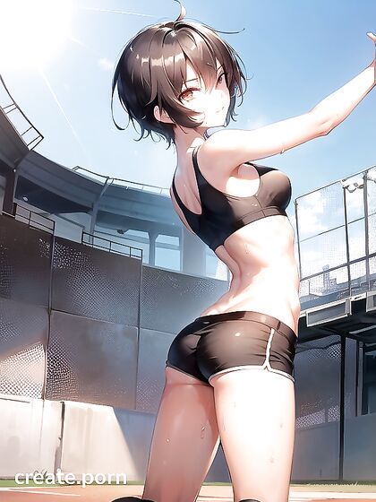 Sunny with Very Short Hair in Sexy Cotton Shorts for Hot Hentai AI Image