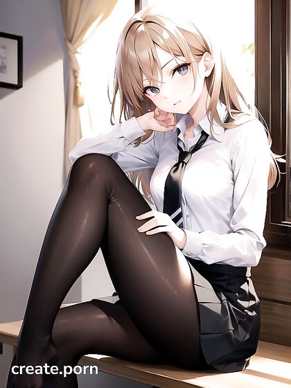 Hot Teacher Displays Her Sexy Feet and Perky Breasts in Naughty Hentai AI Image