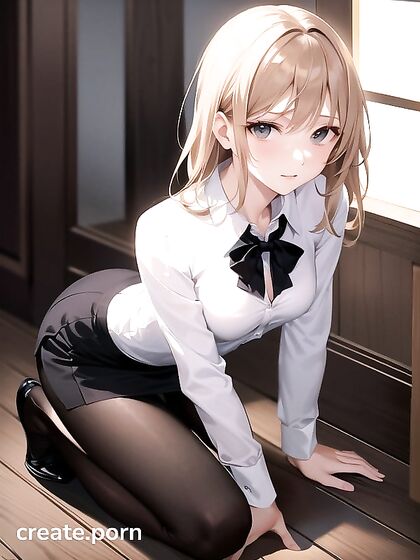 Skinny Teacher with Small Breasts in Seductive Hentai AI Image