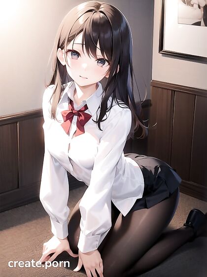 Skinny Teacher Kneels for Intense Hentai Pleasure Session