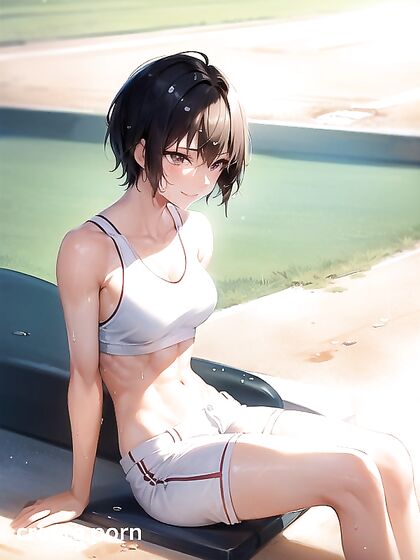 Sunny with Light Brown Skin Shines in Fit Hentai AI Image