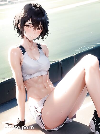 Baseball Babe in Sport Bra Takes On the Field in Horny Hentai AI Image