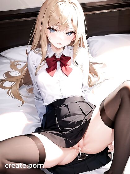 Small-Breasted Teacher Gets Creamy Finish in Naughty Hentai AI Image