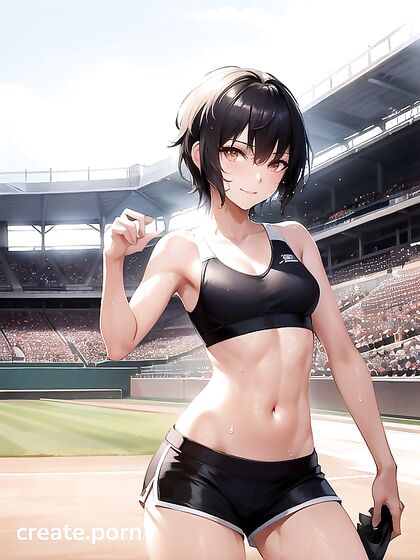 Sunny Shows Off Her Curves in Cute Cotton Shorts at the Baseball Stadium Hentai