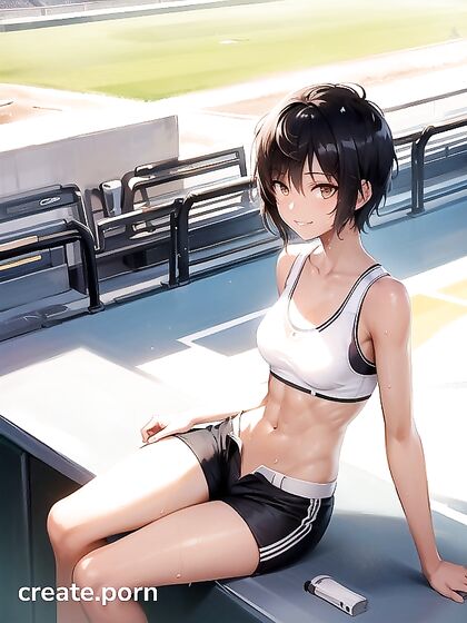 Teen 18+ in Cotton Shorts Spreads Her Legs for Seductive Hentai AI Image