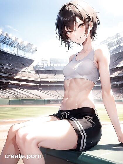 Person with Light Brown Skin Seductively Presents Their Feet in Hentai AI Image