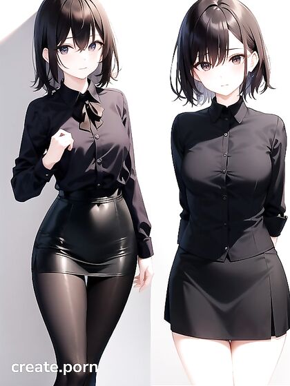 Skinny Girl 18+ Shows Off Her Nape and Small Breasts in Sexy Hentai AI Image