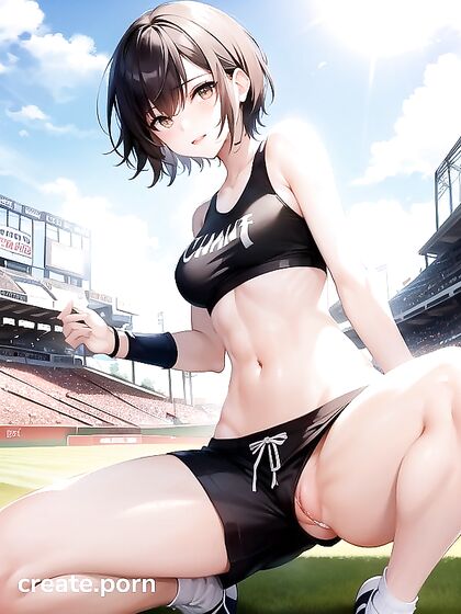 Creampie Action at the Baseball Stadium in Sporty Bra Hentai Fun