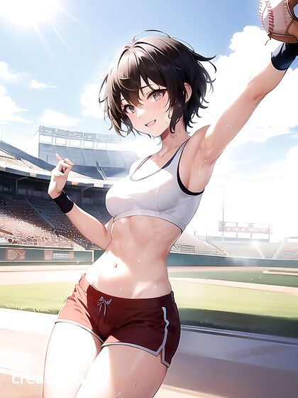 18-Year-Old Yogini with Very Short Hair Flexes Her Curves in Anime Bliss