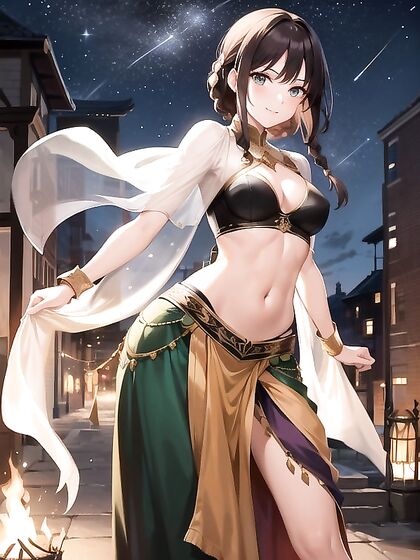 Brunette With Small Breasts Dances Seductively in Steaming Hentai AI Image
