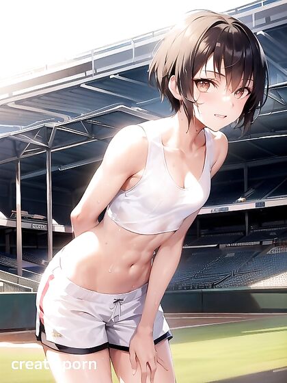 Sweaty Small Breasts and Raven-Haired Hentai AI Image heats up the Screen