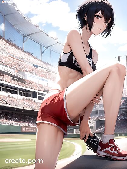 Sunny Wears Sport Bra and Cotton Shorts for Steamy Hentai AI Image