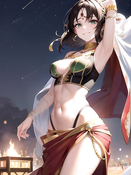 Happy Braided Babe in Corset Seduces You in Steamy Hentai AI Image