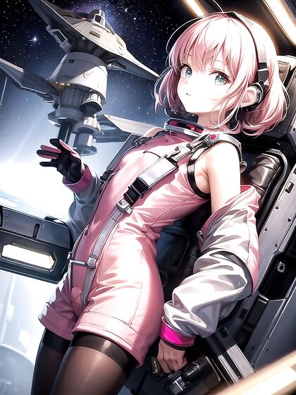 Sci-Fi Adventure - erotically charged Wallpaper of a Beautiful Subject on a Spacious Spaceship