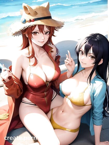 Luffy's Rubber Dick Pleases Nami in steamy One Piece Hentai AI Image
