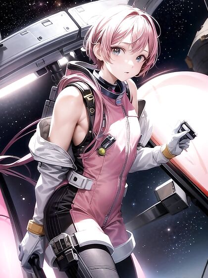 Sci-Fi Goddess Stares into Camera for Erotic Off-Shoulder Hentai Pleasure