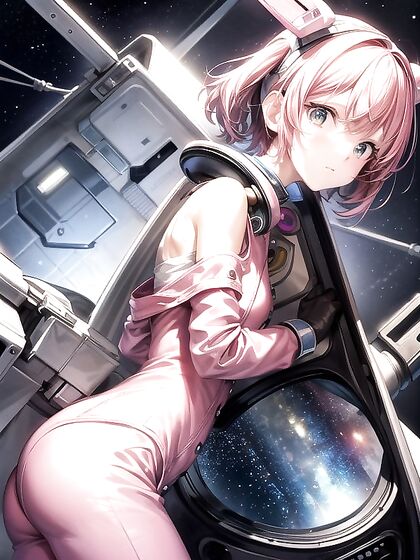 Off-Shoulder Seduction - Space Commander Stares Intensely at You on Her Ship