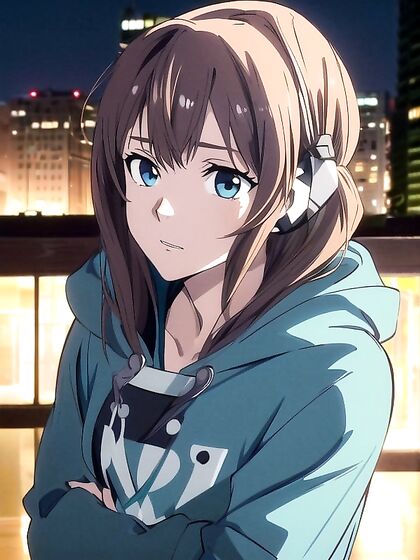 Hoodie Clad Busty beauty in Captivating Hentai Screencaps