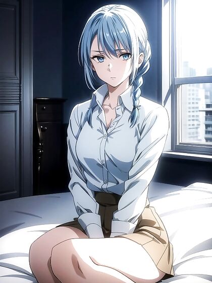 Blonde in Blue Office Shirt Nails Mind-Blowing Hentai Pleasure