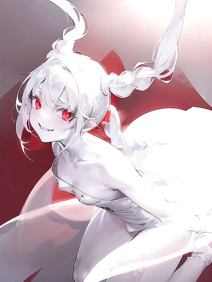 Red Light Glowing Through Her Body in Captivating Hentai Solo Image