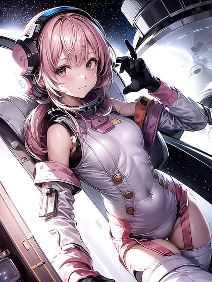 Astronaut in Skin-Tight Pink Uniform Explores Sci-Fi hentai Pleasures