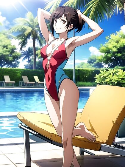 Happy Moments in Swimsuit - Sensual Screencaps from Horny Hentai AI Image