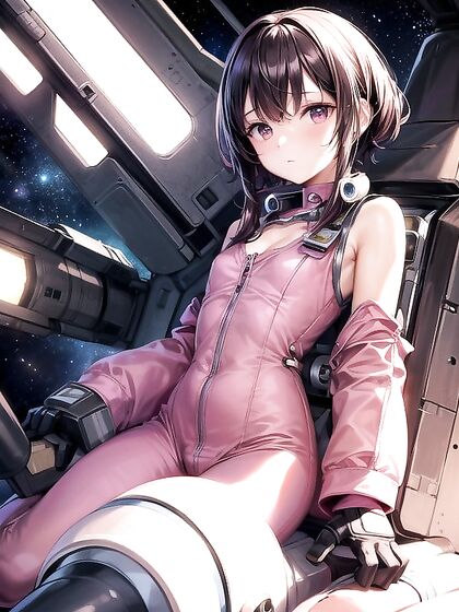 Embarrassed Subject in Tight Pink Astronomer Uniform for Off-Shoulder Hentai Pleasure