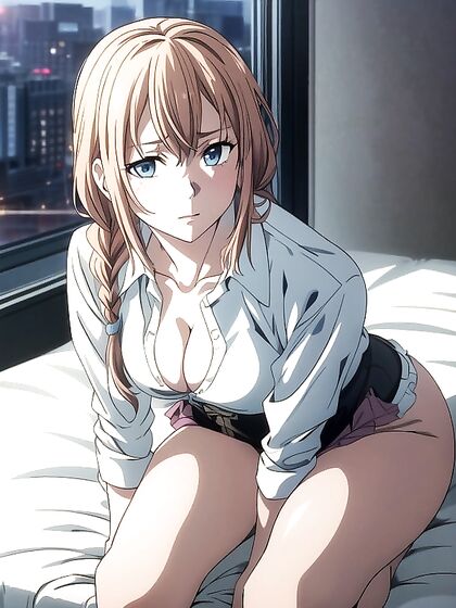 Blonde With Braids Stares Seductively at You in This Naughty Hentai AI Image