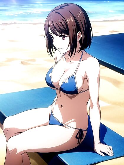 Bikini Babes Sit Seductively in Captivating Hentai AI Image