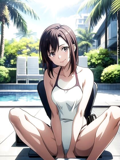Black-Haired Beauty in Swimsuit Enjoying Blissful Hentai Pleasure