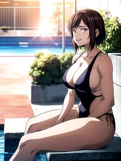 Cute Chick with Massive Breasts Enjoying Passionate Sunset Hentai Pleasure