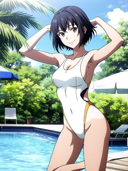 Poolside Tan Line Fun with One Steamy Hentai Bather