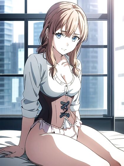 Braided Beauty Gets Wild in the Bedroom with Blue Hentai AI Image