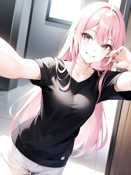 Pink-Haired Girl 18+ Takes Sexy Selfies in hentai Hentai AI Image Action