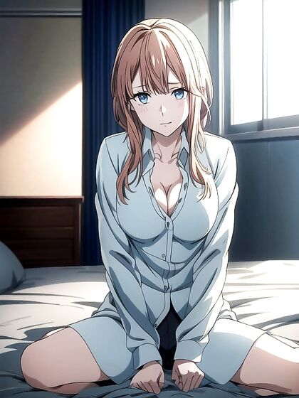 Braided Babe Shows off Her Cleavage in Horny Hentai AI Image