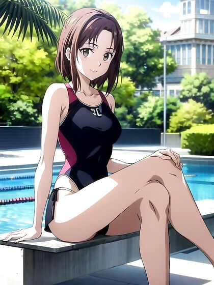 Sitting Down with Spread Legs, Looking at You in This Sexy Hentai AI Image