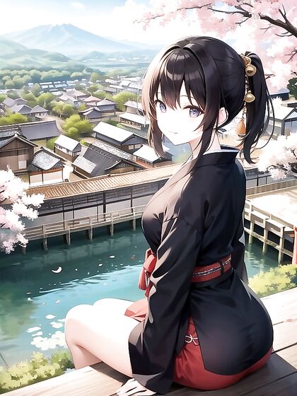 Japanese Village Imagery Sets the Mood for Hot Hentai AI Image
