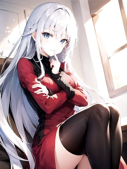 Intimate Cradling Pose in Seductive Hentai AI Image