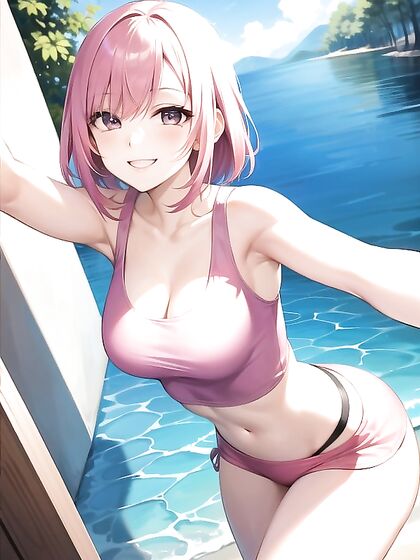 Happy Girl 18+ Takes Sexy Selfies in Her Tight Top for Steamy Hentai Fun