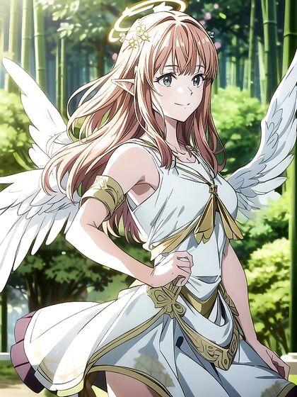 Laurel-Crowned Beauty Dances Seductively in a Bamboo Forest Hentai AI Image