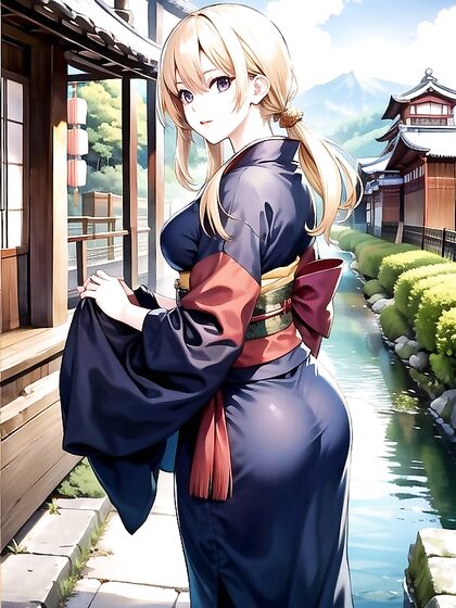 Manga-Colored Japanese Village Sets the Image for Steamy Hentai AI Image