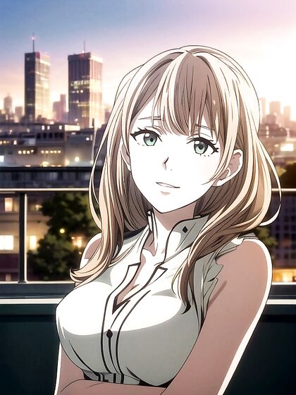 Cityscape Seduction - Hot Hentai AI Image on the Balcony with Stunning Views