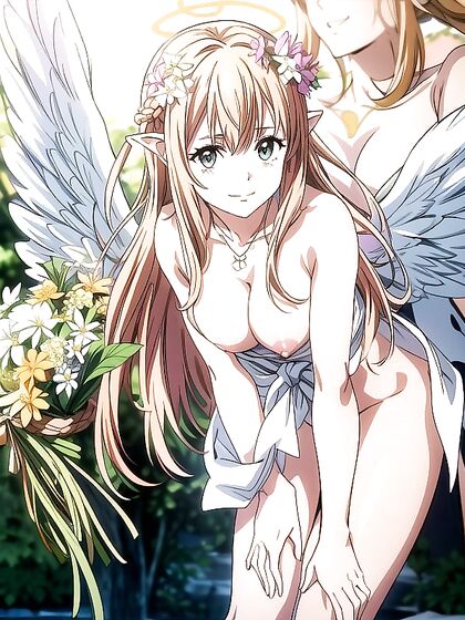 Angel Stares Intensely at You in a Seductive Bamboo Forest Hentai AI Image