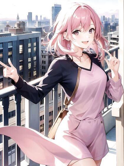 Happy Hentai Fun - Pullover Seduction on the Balcony