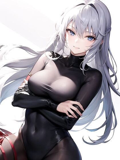 Intimate Cradling Pose in Seductive Hentai AI Image