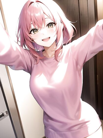Pink Takes Sultry Selfies at Seductive Angles in Steaming Hentai AI Image